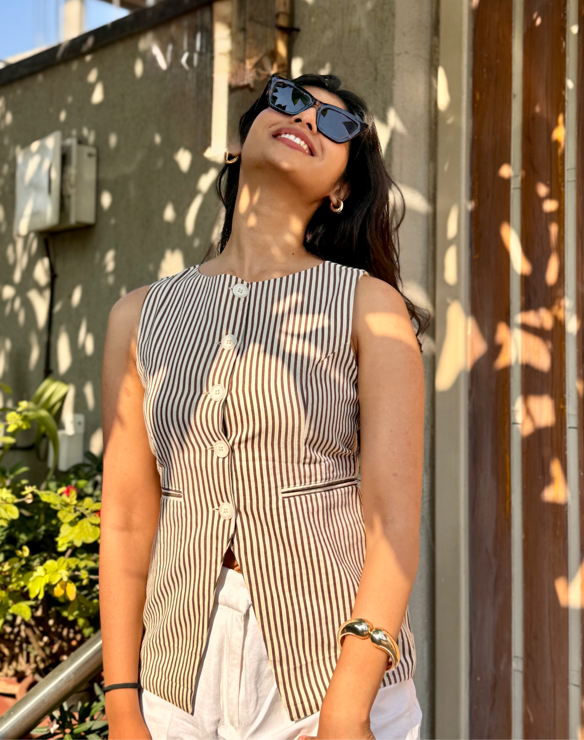 SIENNA STRIPED WAISTCOAT image 2