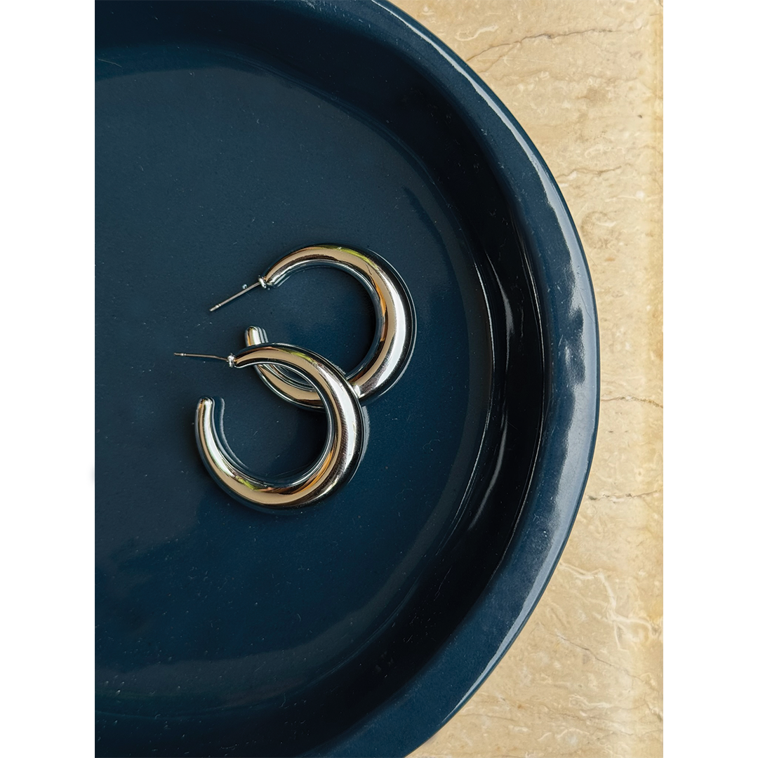 LUNAR SILVER HOOPS image 0