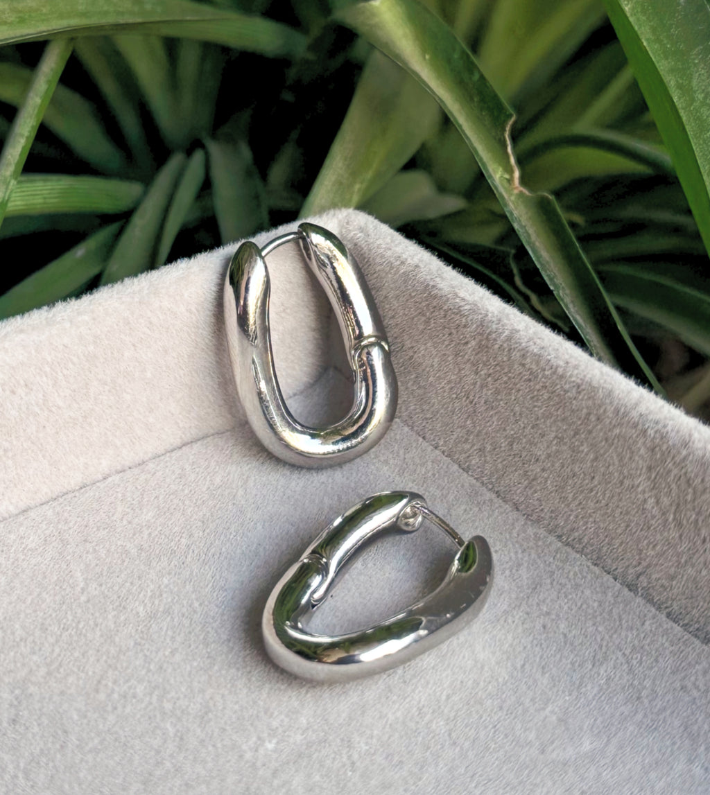 PETAL SILVER HOOPS image 0