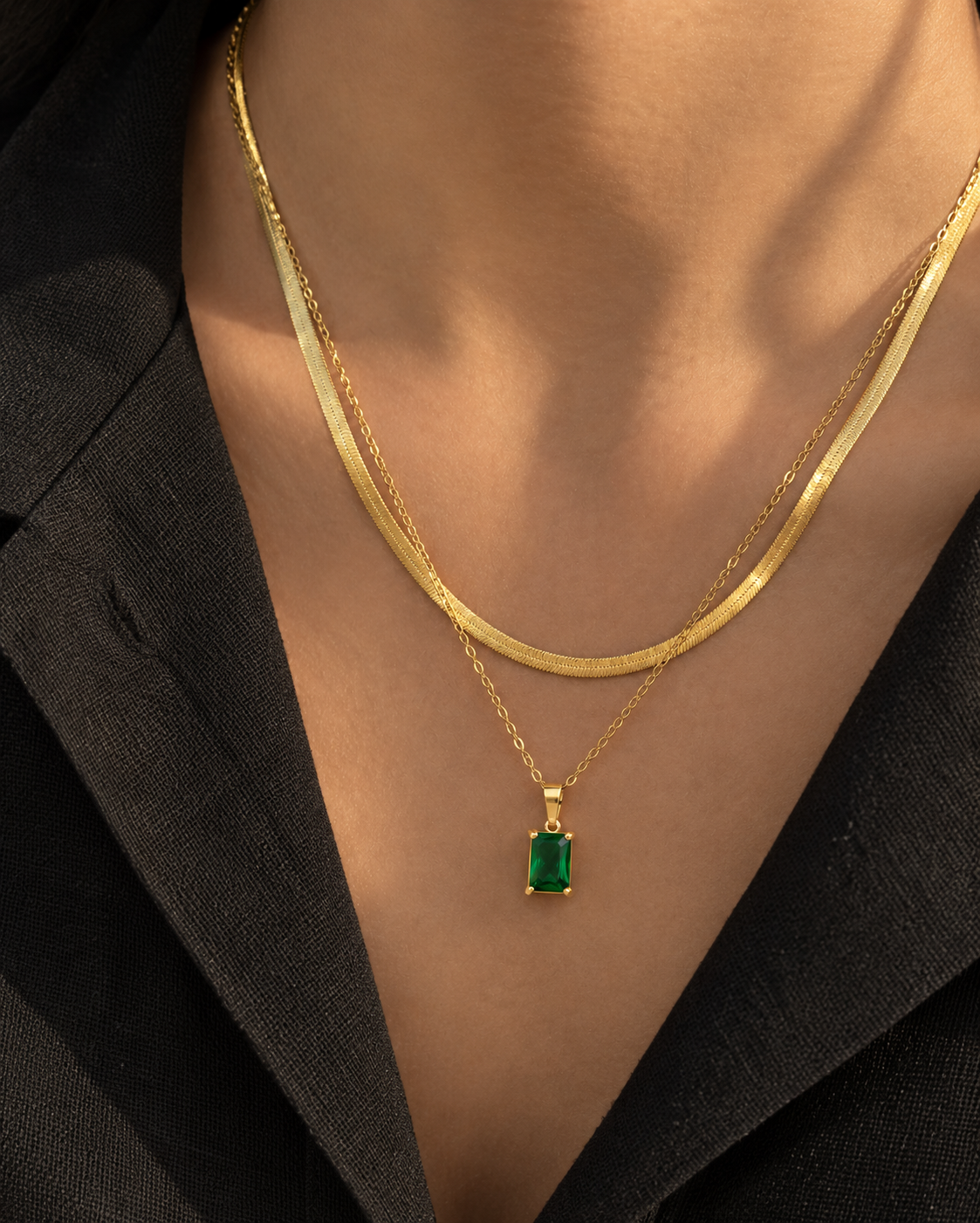 Ivy Double Layered Chain- Green