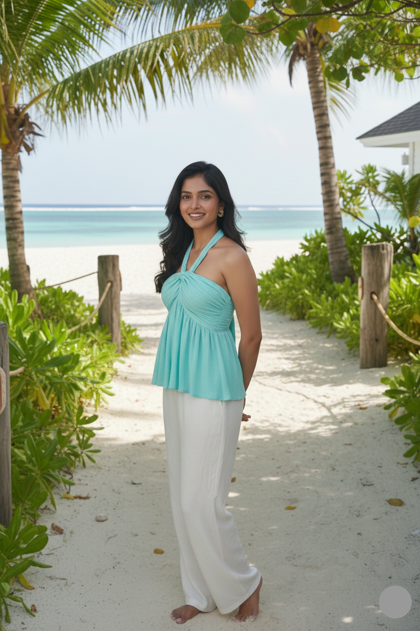 Serena Knot Top - Blue