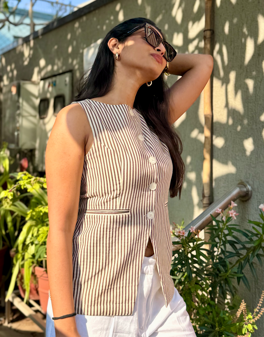 SIENNA STRIPED WAISTCOAT image 3