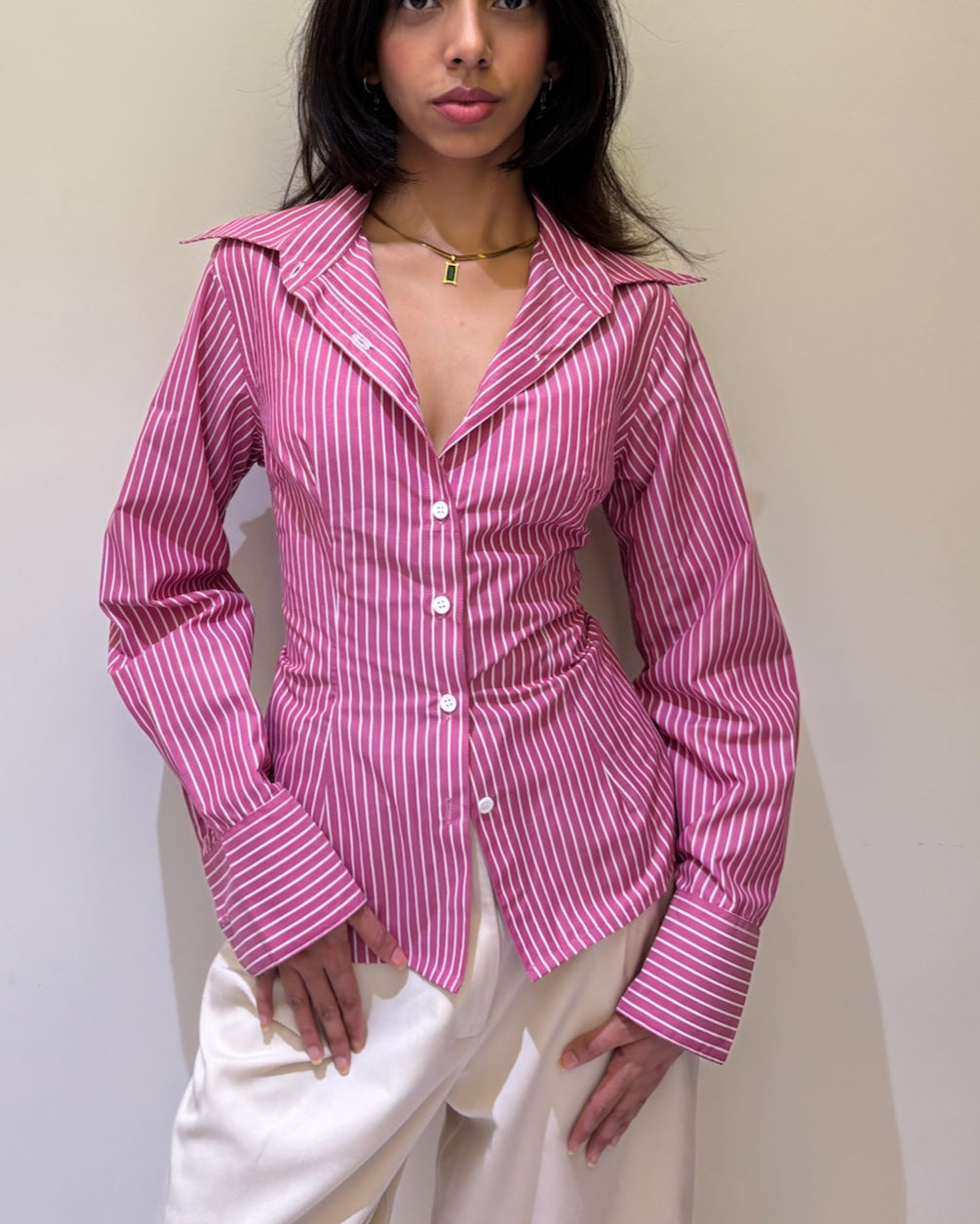 BIANCA SHIRT - DEEP PINK AND GREEN (COMBO)