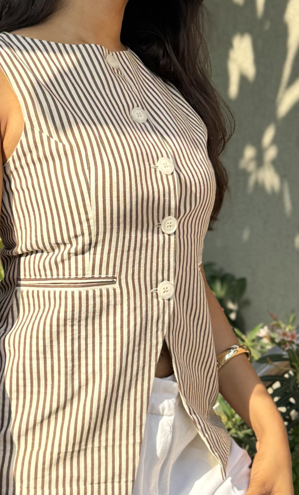 SIENNA STRIPED WAISTCOAT image 1