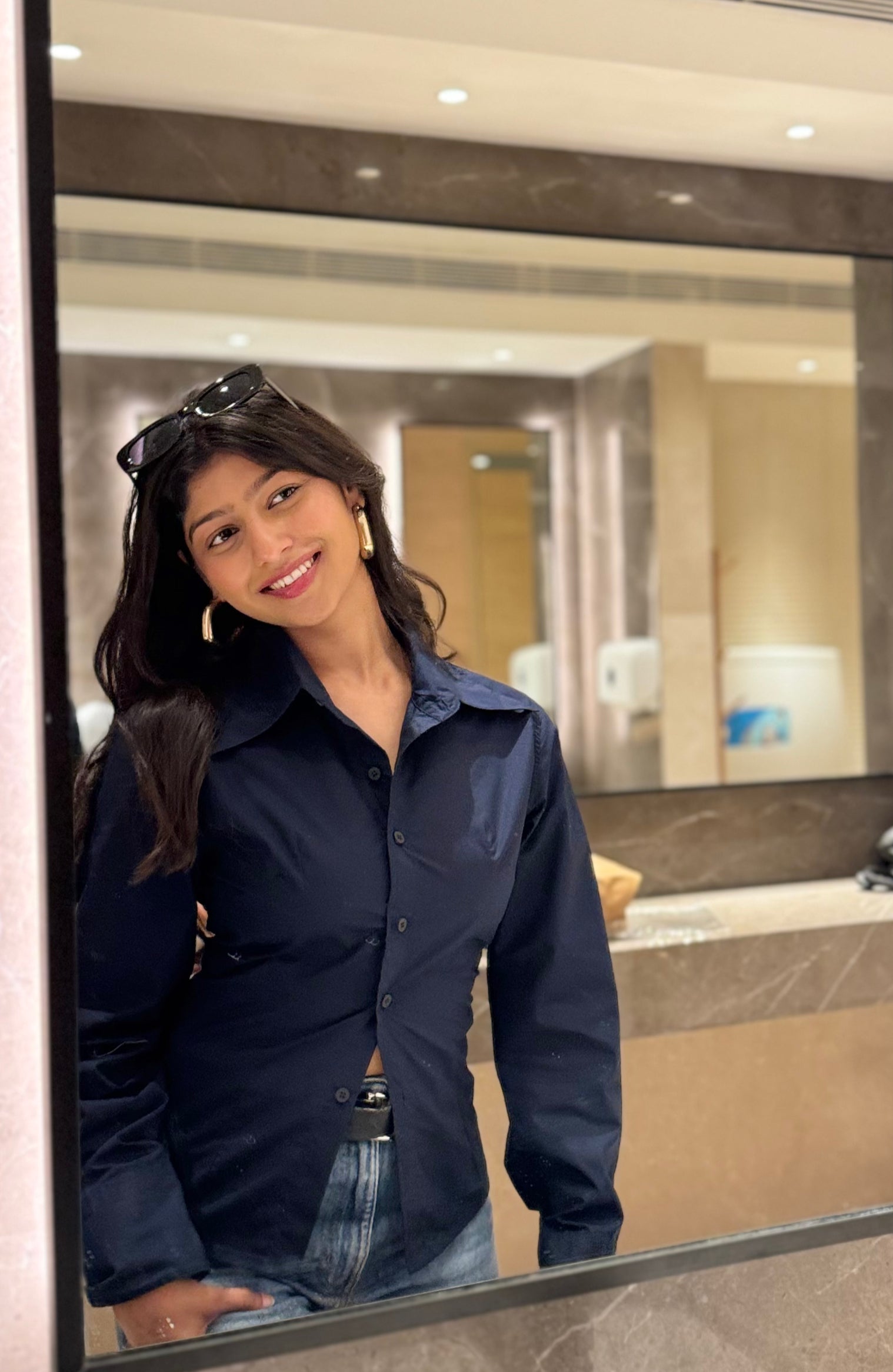 BIANCA SHIRT - Navy Blue